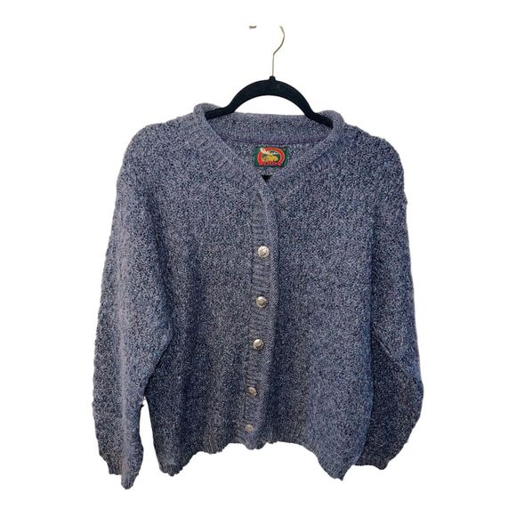 Alps Sweater Womens Cardigan Sz M Wool Mohair Button Front Grandpa USA Vintage - Picture 1 of 7